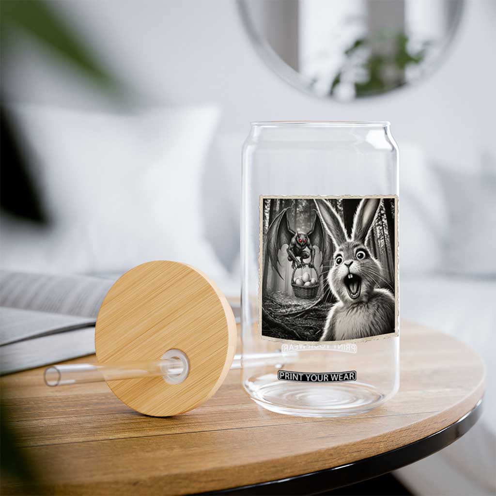 Funny Easter Bunny Selfie Mothman Egg Hunt Glass Can TS12 Print Your Wear