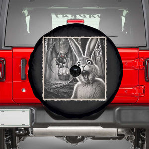 Funny Easter Bunny Selfie Mothman Egg Hunt Spare Tire Cover TS12 Black Print Your Wear