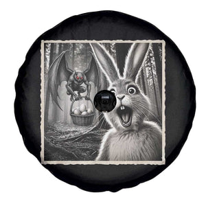 Funny Easter Bunny Selfie Mothman Egg Hunt Spare Tire Cover TS12 Print Your Wear