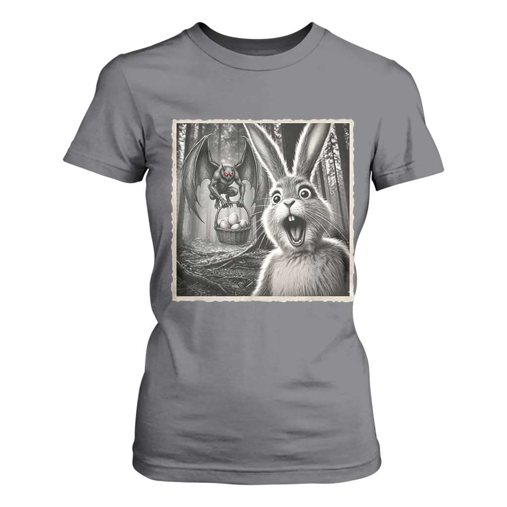 Funny Easter Bunny Selfie Mothman Egg Hunt T Shirt For Women TS12 Charcoal Print Your Wear