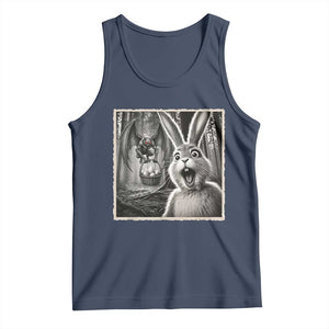 Funny Easter Bunny Selfie Mothman Egg Hunt Tank Top TS12 Navy Print Your Wear