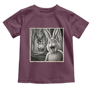 Funny Easter Bunny Selfie Mothman Egg Hunt Toddler T Shirt TS12 Maroon Print Your Wear