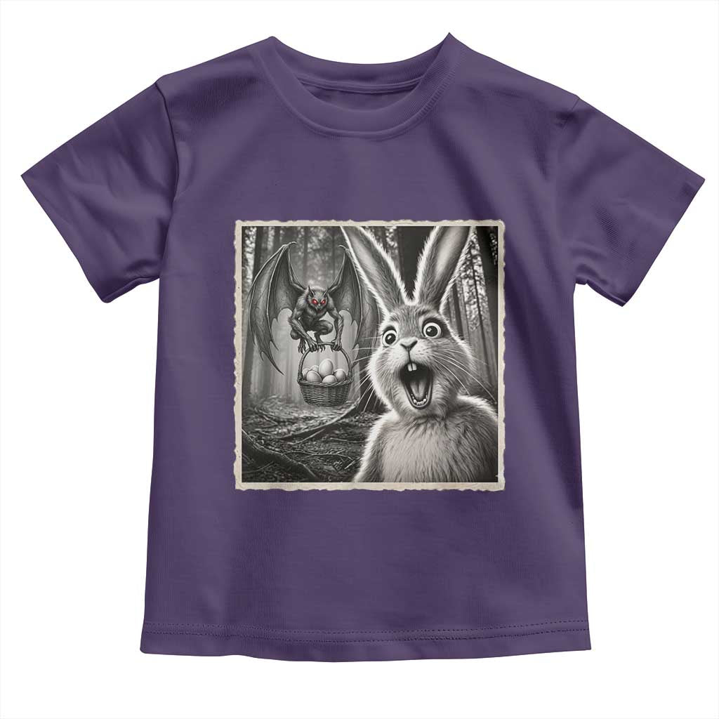 Funny Easter Bunny Selfie Mothman Egg Hunt Toddler T Shirt TS12 Purple Print Your Wear