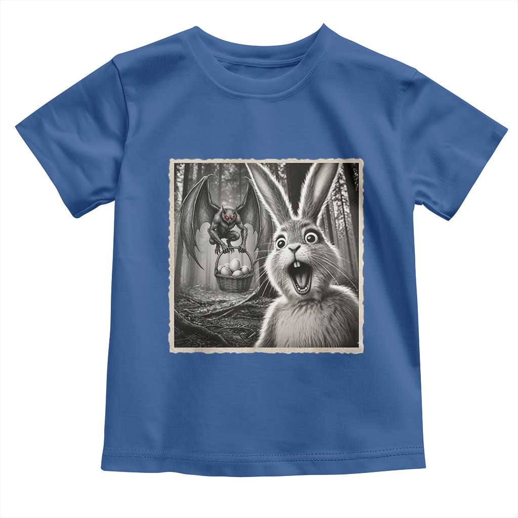 Funny Easter Bunny Selfie Mothman Egg Hunt Toddler T Shirt TS12 Royal Blue Print Your Wear