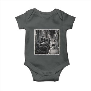 Funny Easter Bunny Selfie Baby Onesie Bigfoot Jersey Devil Chupacabra Egg Hunt TS12 Dark Heather Print Your Wear
