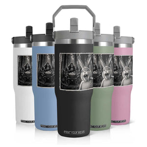 Funny Easter Bunny Selfie Flip Straw Tumbler Bigfoot Jersey Devil Chupacabra Egg Hunt TS12 Print Your Wear