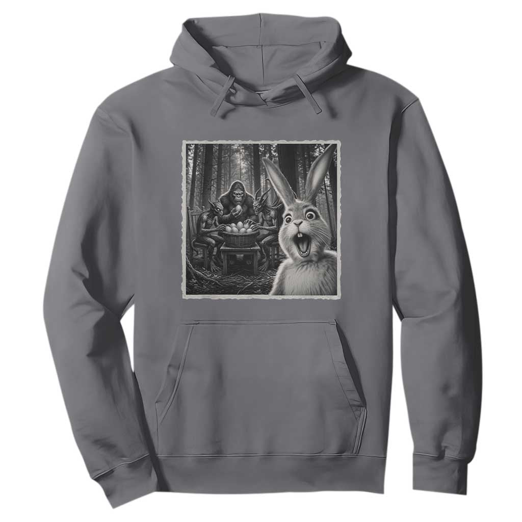 Funny Easter Bunny Selfie Hoodie Bigfoot Jersey Devil Chupacabra Egg Hunt TS12 Charcoal Print Your Wear