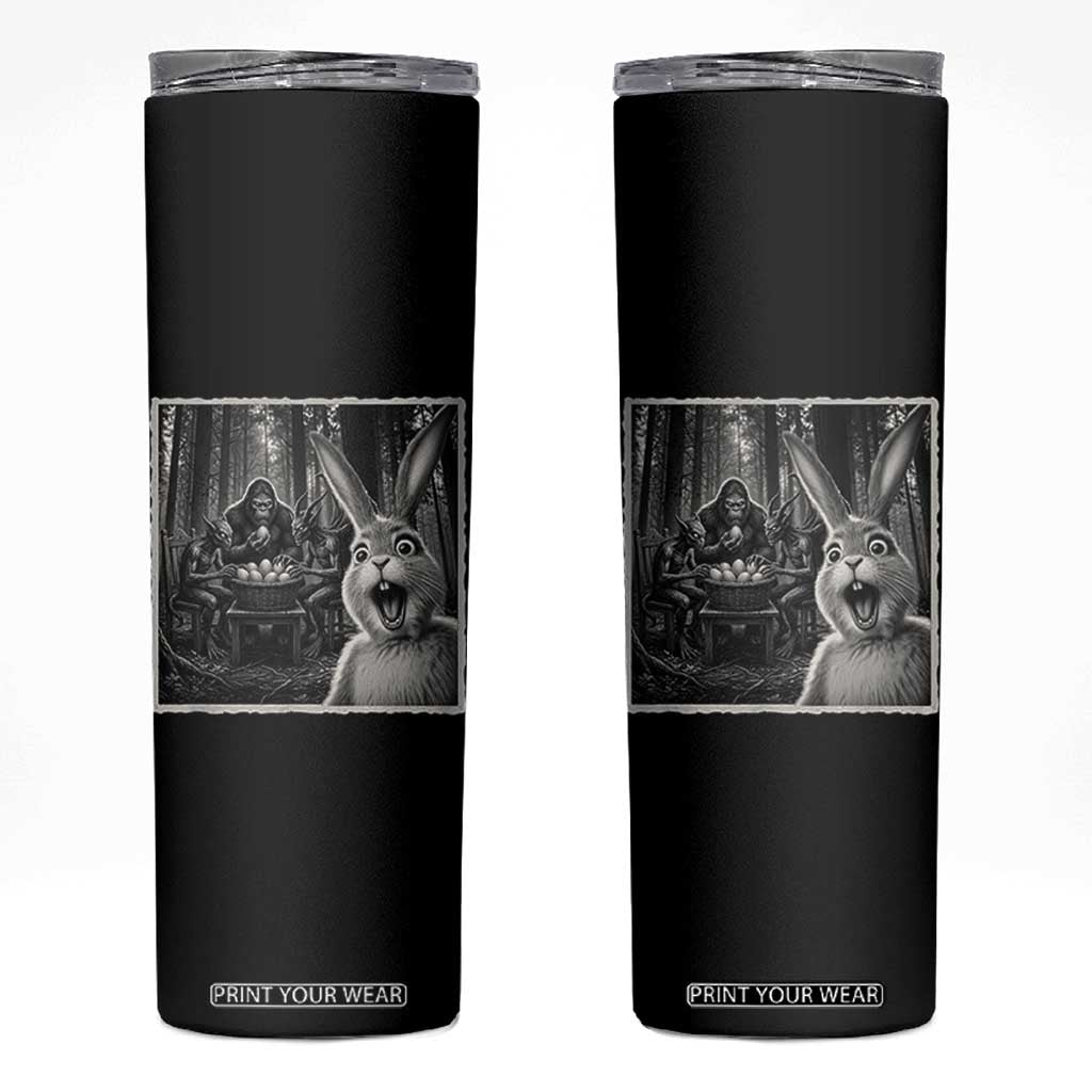 Funny Easter Bunny Selfie Skinny Tumbler Bigfoot Jersey Devil Chupacabra Egg Hunt TS12 Black Print Your Wear