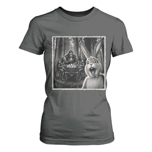 Funny Easter Bunny Selfie T Shirt For Women Bigfoot Jersey Devil Chupacabra Egg Hunt TS12 Dark Heather Print Your Wear