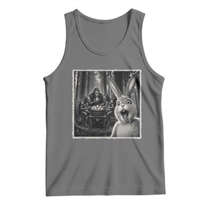 Funny Easter Bunny Selfie Tank Top Bigfoot Jersey Devil Chupacabra Egg Hunt TS12 Black Heather Print Your Wear