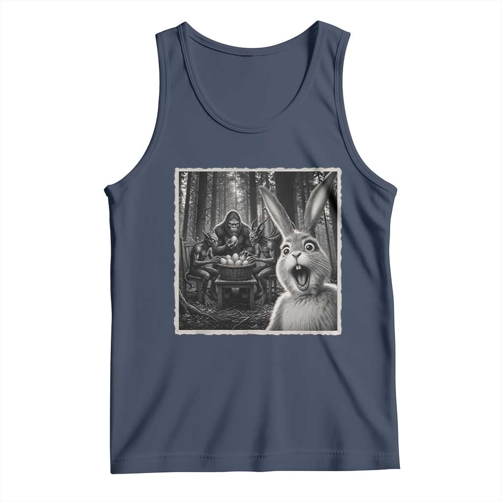 Funny Easter Bunny Selfie Tank Top Bigfoot Jersey Devil Chupacabra Egg Hunt TS12 Navy Print Your Wear