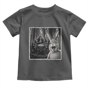 Funny Easter Bunny Selfie Toddler T Shirt Bigfoot Jersey Devil Chupacabra Egg Hunt TS12 Dark Heather Print Your Wear