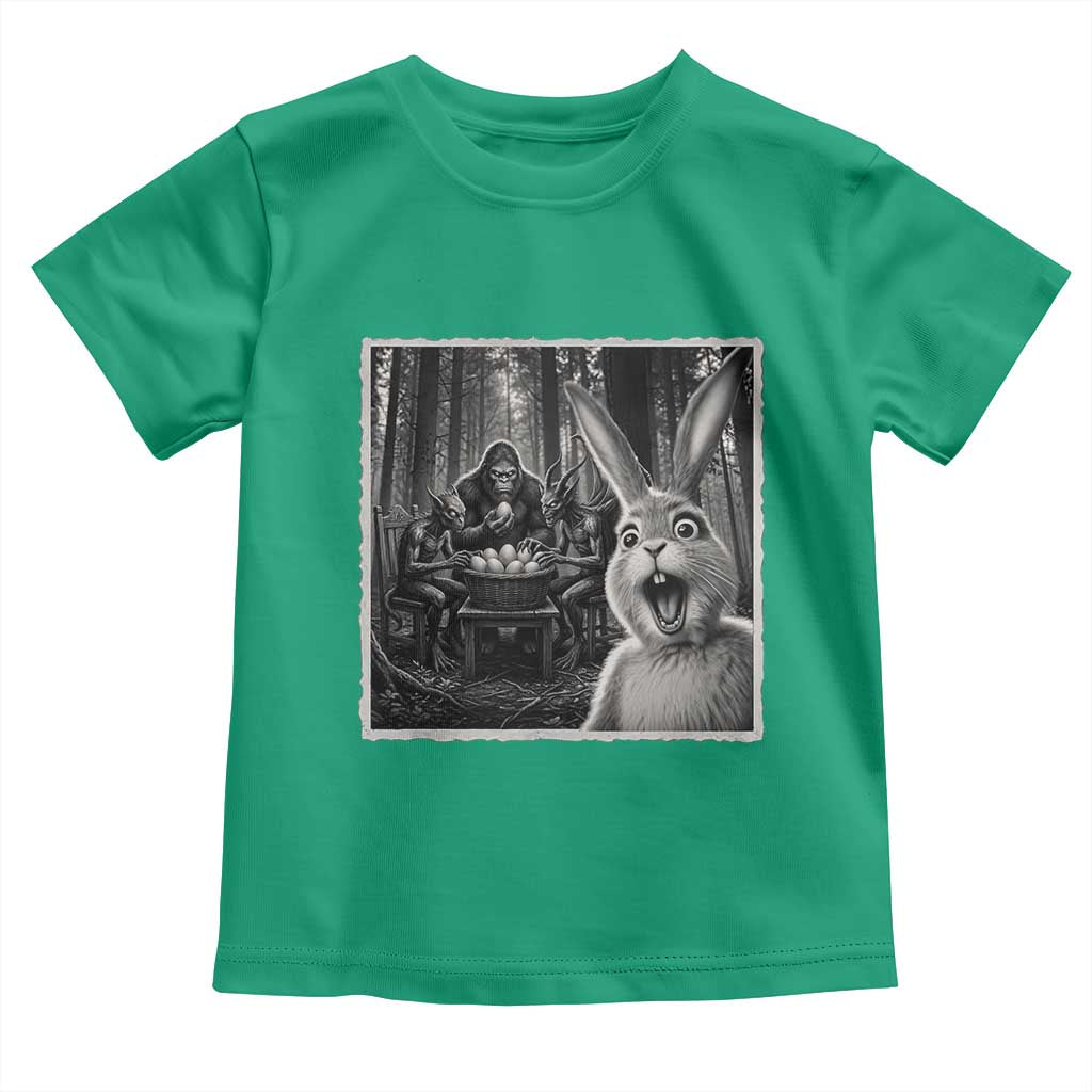 Funny Easter Bunny Selfie Toddler T Shirt Bigfoot Jersey Devil Chupacabra Egg Hunt TS12 Irish Green Print Your Wear