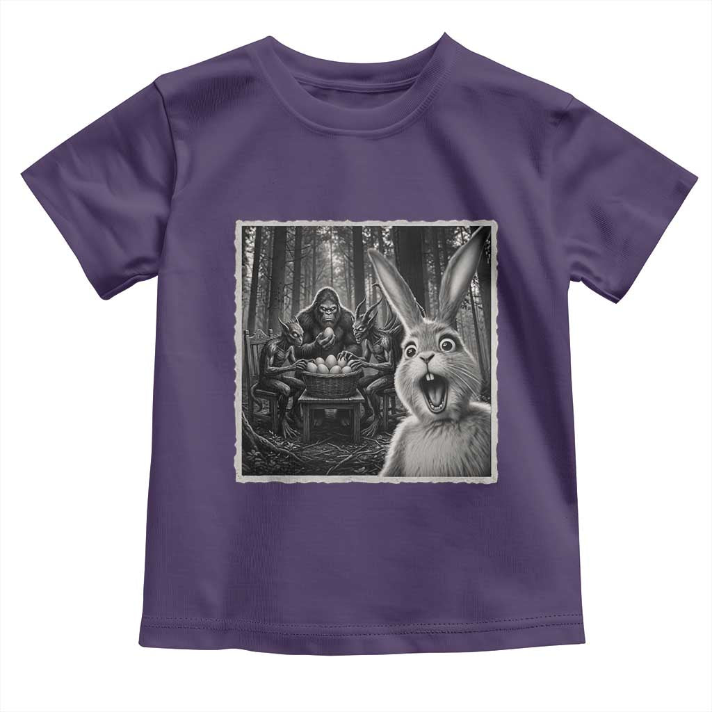 Funny Easter Bunny Selfie Toddler T Shirt Bigfoot Jersey Devil Chupacabra Egg Hunt TS12 Purple Print Your Wear