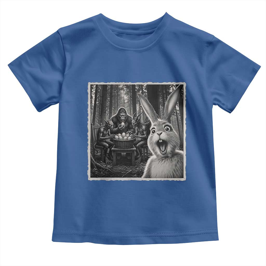 Funny Easter Bunny Selfie Toddler T Shirt Bigfoot Jersey Devil Chupacabra Egg Hunt TS12 Royal Blue Print Your Wear