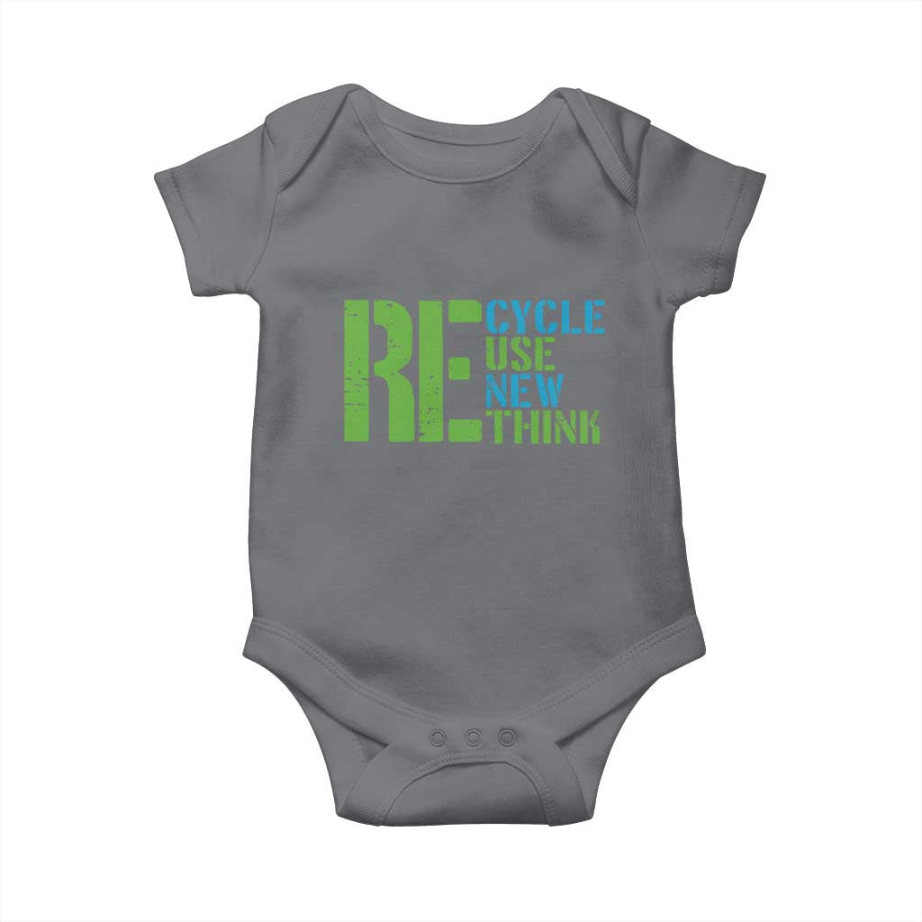 Recycle Reuse Renew Rethink Baby Onesie Earth Day TS12 Charcoal Print Your Wear