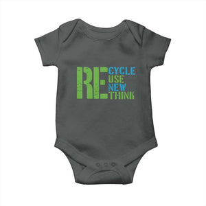 Recycle Reuse Renew Rethink Baby Onesie Earth Day TS12 Dark Heather Print Your Wear