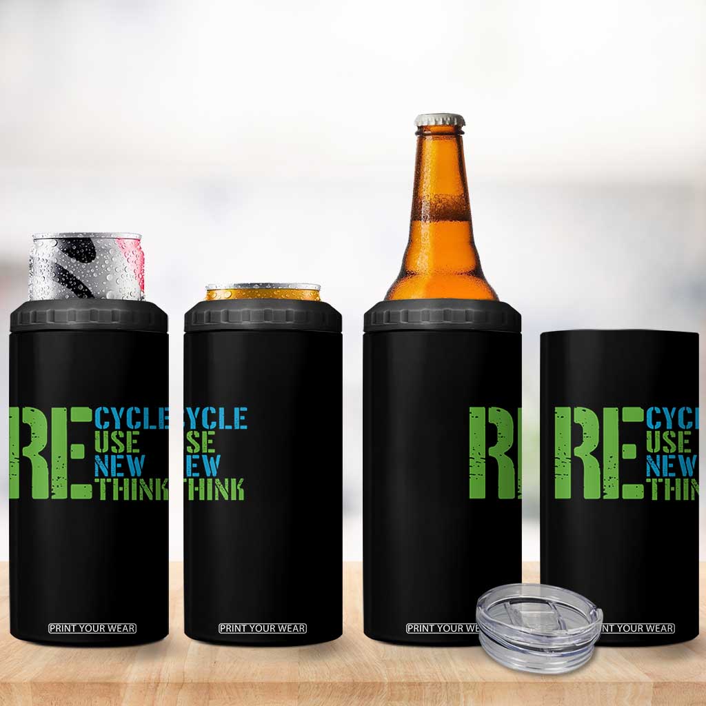 Recycle Reuse Renew Rethink 4 in 1 Can Cooler Tumbler Earth Day TS12 Print Your Wear
