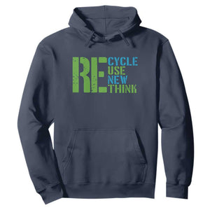Recycle Reuse Renew Rethink Hoodie Earth Day TS12 Navy Print Your Wear