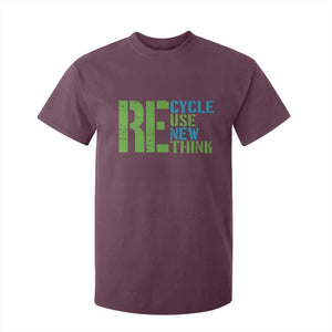 Recycle Reuse Renew Rethink T Shirt For Kid Earth Day TS12 Maroon Print Your Wear