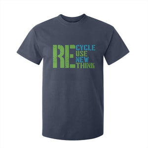 Recycle Reuse Renew Rethink T Shirt For Kid Earth Day TS12 Navy Print Your Wear