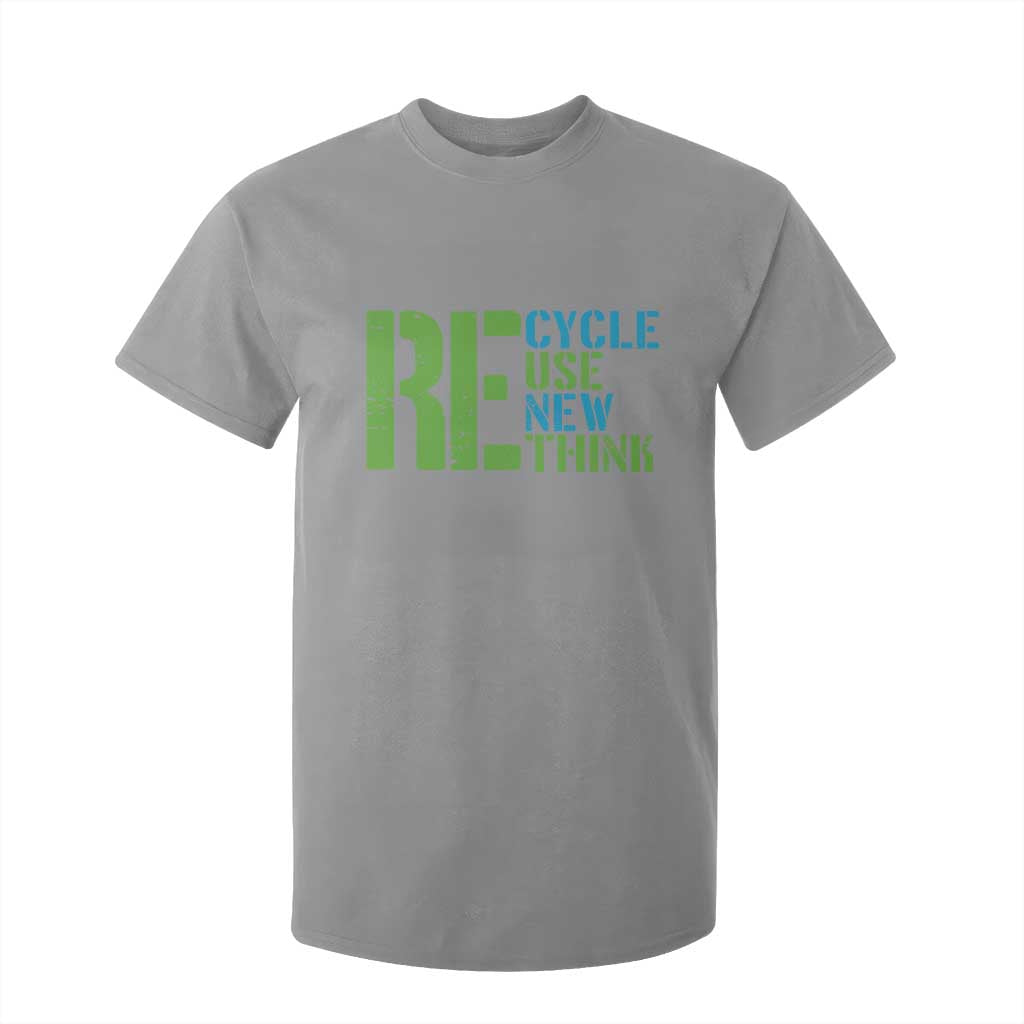 Recycle Reuse Renew Rethink T Shirt For Kid Earth Day TS12 Sport Gray Print Your Wear