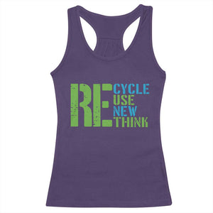 Recycle Reuse Renew Rethink Racerback Tank Top Earth Day TS12 Purple Print Your Wear