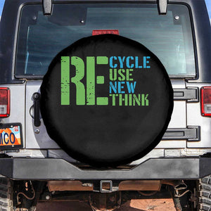 Recycle Reuse Renew Rethink Spare Tire Cover Earth Day TS12 No hole Black Print Your Wear