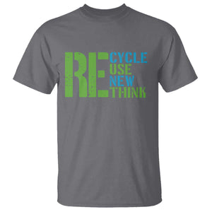 Recycle Reuse Renew Rethink T Shirt Earth Day TS12 Charcoal Print Your Wear