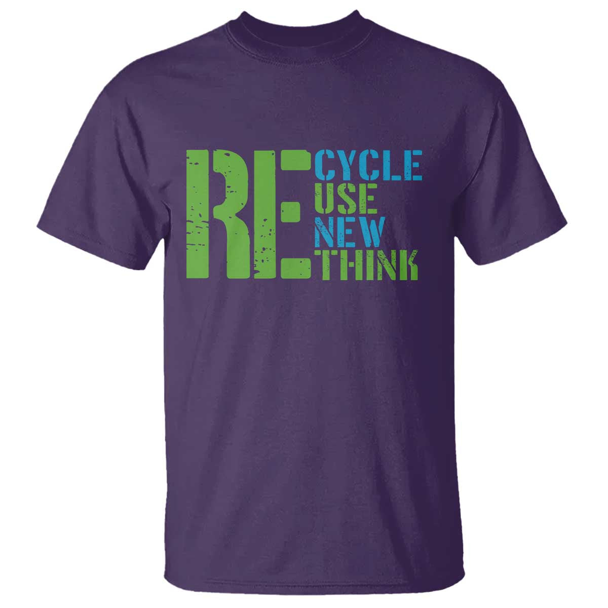 Recycle Reuse Renew Rethink T Shirt Earth Day TS12 Purple Print Your Wear