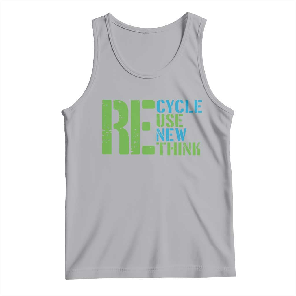 Recycle Reuse Renew Rethink Tank Top Earth Day TS12 Athletic Heather Print Your Wear