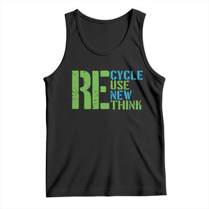 Recycle Reuse Renew Rethink Tank Top Earth Day TS12 Black Print Your Wear