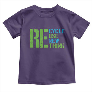 Recycle Reuse Renew Rethink Toddler T Shirt Earth Day TS12 Purple Print Your Wear