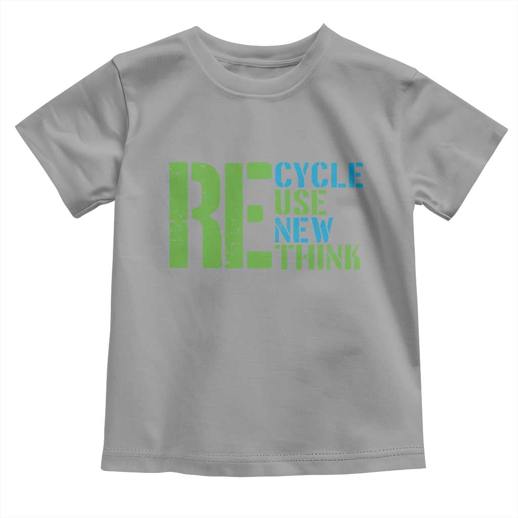 Recycle Reuse Renew Rethink Toddler T Shirt Earth Day TS12 Sport Gray Print Your Wear