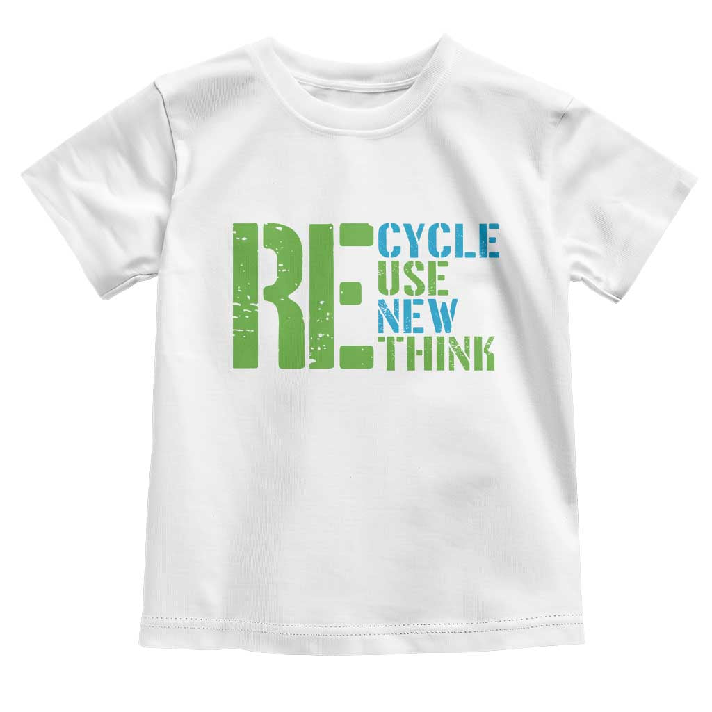 Recycle Reuse Renew Rethink Toddler T Shirt Earth Day TS12 White Print Your Wear