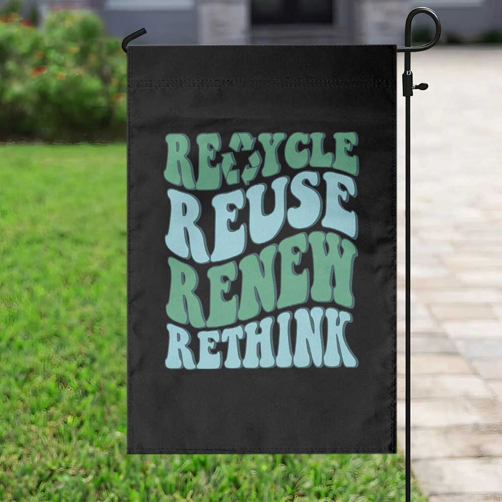 Recycle Reuse Renew Rethink Garden Flag Eco Friendly Earth Day TS12 Print Your Wear