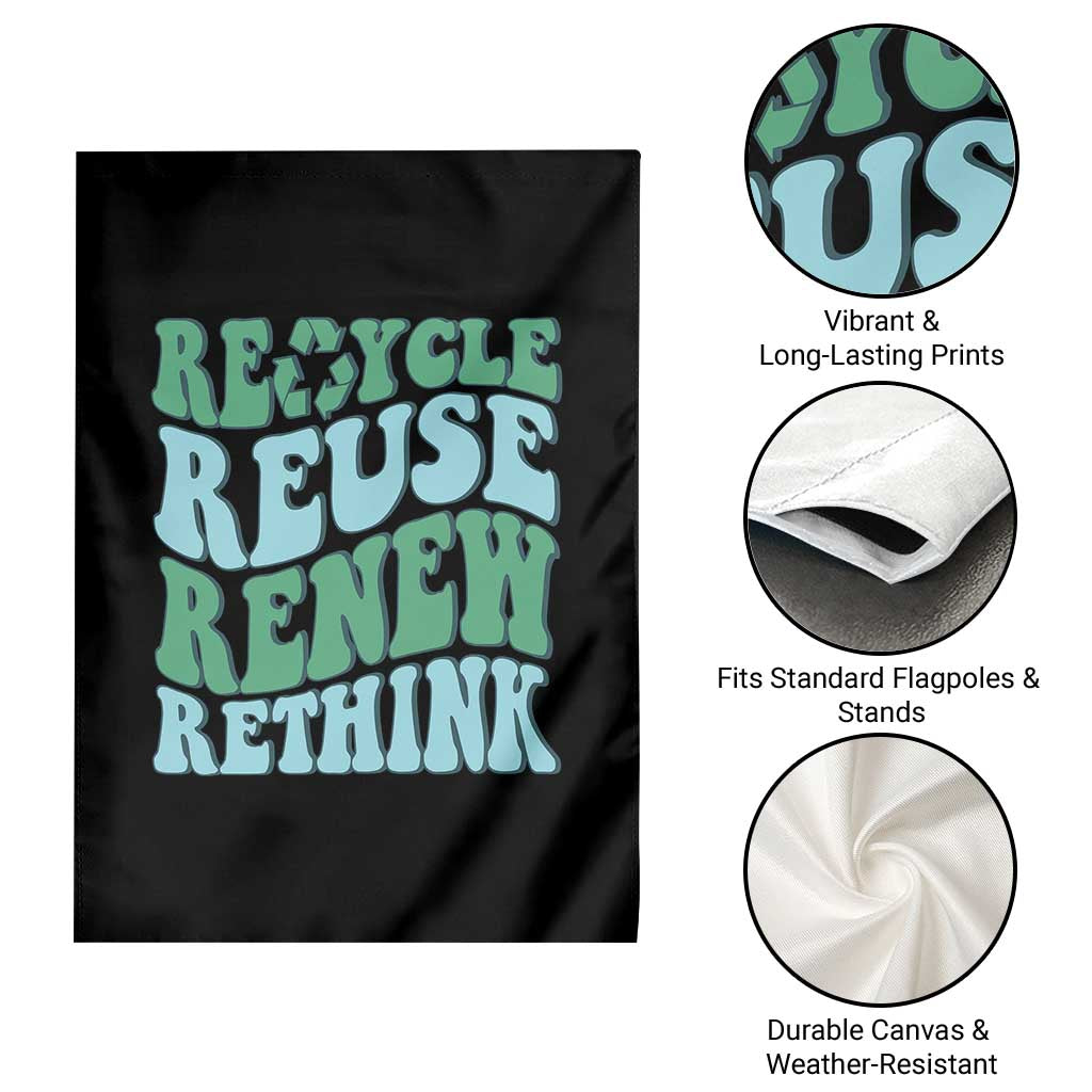 Recycle Reuse Renew Rethink Garden Flag Eco Friendly Earth Day TS12 Print Your Wear