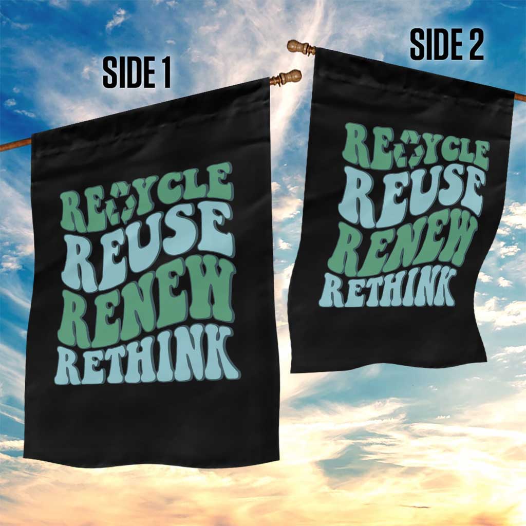 Recycle Reuse Renew Rethink Garden Flag Eco Friendly Earth Day TS12 Print Your Wear