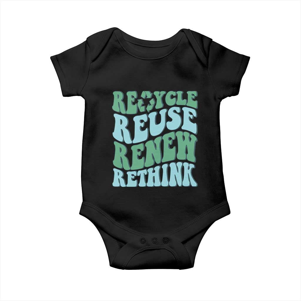 Recycle Reuse Renew Rethink Baby Onesie Eco Friendly Earth Day TS12 Black Print Your Wear