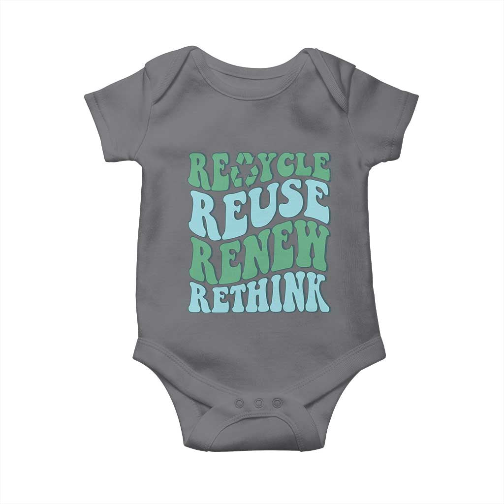 Recycle Reuse Renew Rethink Baby Onesie Eco Friendly Earth Day TS12 Charcoal Print Your Wear