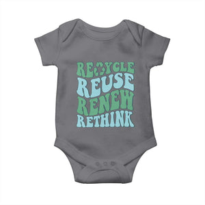Recycle Reuse Renew Rethink Baby Onesie Eco Friendly Earth Day TS12 Charcoal Print Your Wear