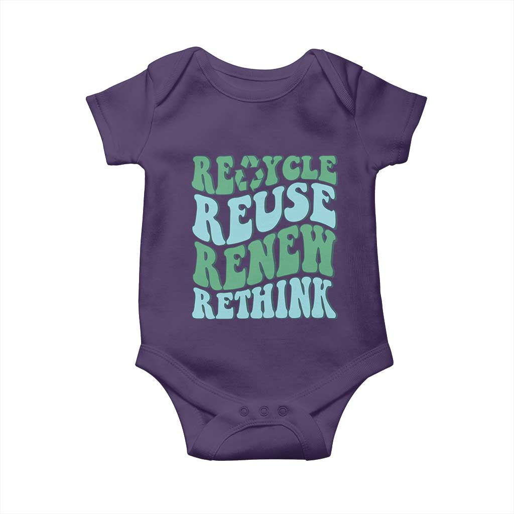 Recycle Reuse Renew Rethink Baby Onesie Eco Friendly Earth Day TS12 Purple Print Your Wear