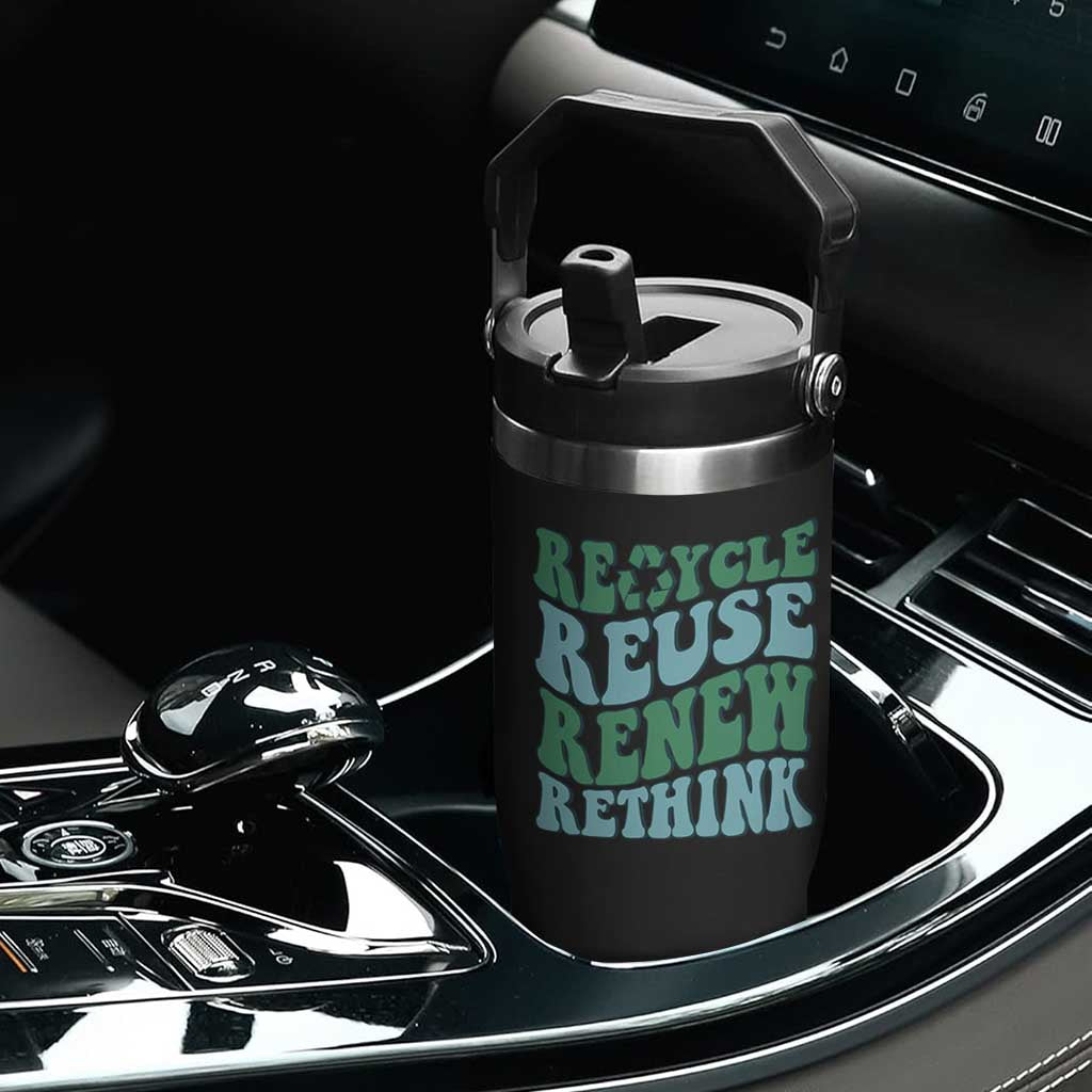 Recycle Reuse Renew Rethink Flip Straw Tumbler Eco Friendly Earth Day TS12 Print Your Wear