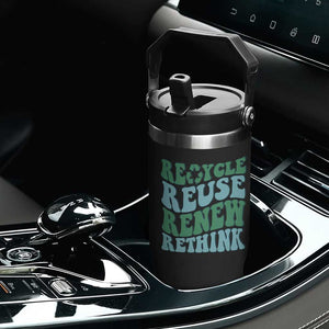 Recycle Reuse Renew Rethink Flip Straw Tumbler Eco Friendly Earth Day TS12 Print Your Wear