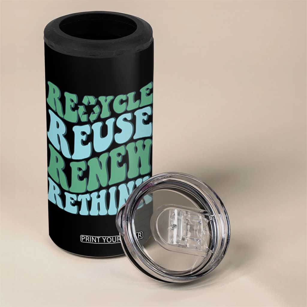 Recycle Reuse Renew Rethink 4 in 1 Can Cooler Tumbler Eco Friendly Earth Day TS12 Print Your Wear