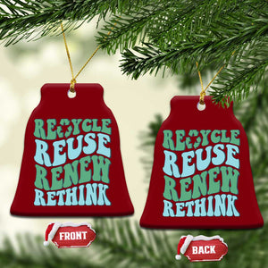 Recycle Reuse Renew Rethink Ceramic Ornament Eco Friendly Earth Day TS12 Print Your Wear