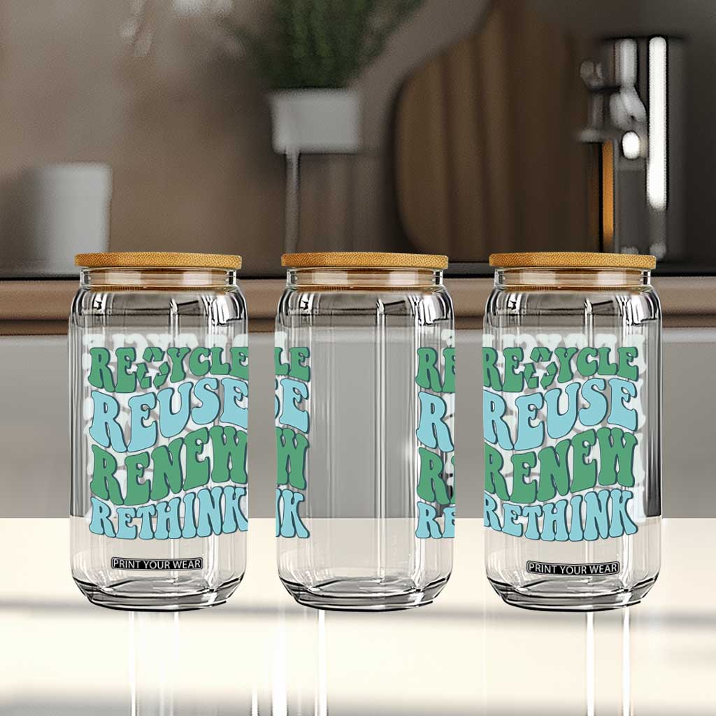 Recycle Reuse Renew Rethink Glass Can Eco Friendly Earth Day TS12 Print Your Wear