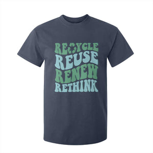 Recycle Reuse Renew Rethink T Shirt For Kid Eco Friendly Earth Day TS12 Navy Print Your Wear