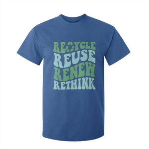 Recycle Reuse Renew Rethink T Shirt For Kid Eco Friendly Earth Day TS12 Royal Blue Print Your Wear