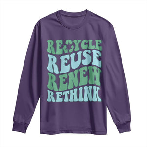 Recycle Reuse Renew Rethink Long Sleeve Shirt Eco Friendly Earth Day TS12 Purple Print Your Wear